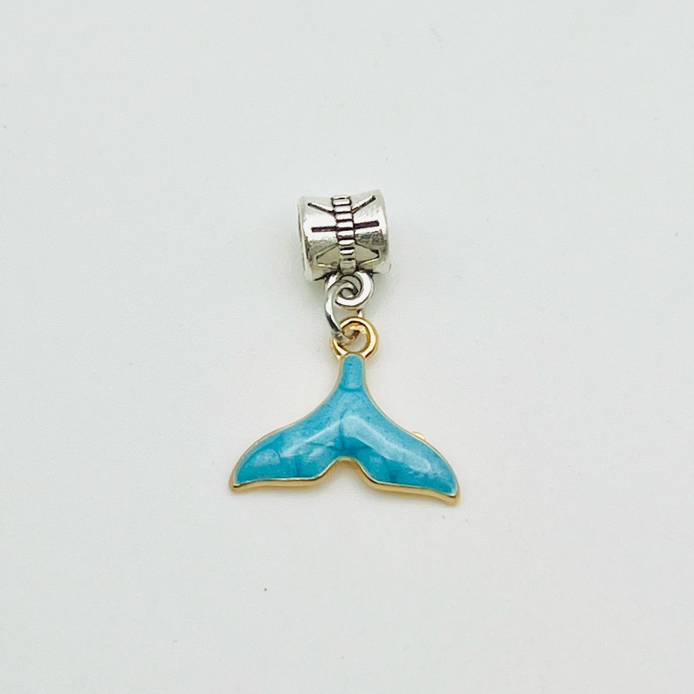 Blue Dolphin Gold Silver Tone European Charm - Seasonal Limited Edition